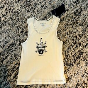 BRANDY MELVILLE Off White Graphic Tank Top / New With Tags / one size